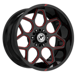 XF OFFROAD XF-233 Gloss Black Milled Red 20x10 8x165.1/8x170 Wheels | Offset: -12 | Backspace: nan | Bore: 125.2