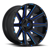 Fuel D644 CONTRA GLOSS BLACK BLUE TINTED CLEAR 22x10 8x170 Wheels | Offset: -18 | Backspace: 6.21 | Bore: 125.1
