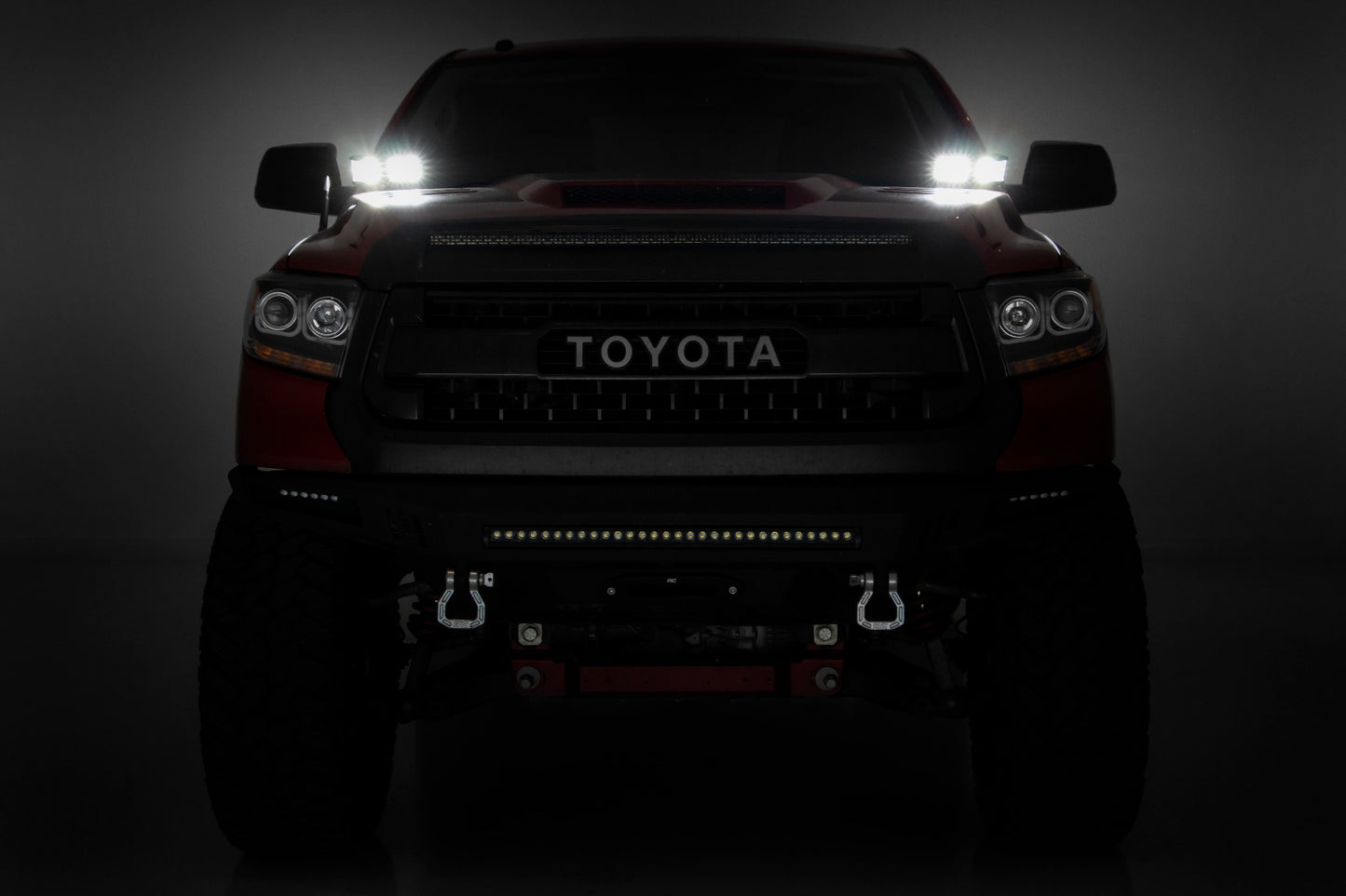 LED Light Kit | Ditch Mount | Dual 2" Black Pairs | White DRL | Toyota Tundra (14-21)