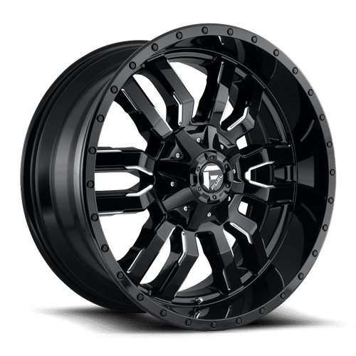 Fuel D595 SLEDGE GLOSS BLACK MILLED 26x14 8x180 Wheels | Offset: -75 | Backspace: 10.45 | Bore: 124.2