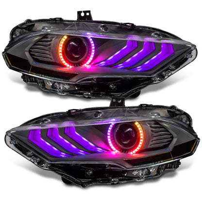 Oracle Lighting 18-23 Ford Mustang Dynamic ColorSHIFT LED Headlights - Black Series