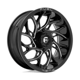 Fuel D741 GLOSS BLACK MILLED 18x7 4x156 Wheels | Offset: 13 | Backspace: 4.51 | Bore: 132