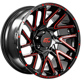 GT OFFROAD Aggression Gloss Black Milled Red Gloss Black Milled Red 20x10 6x135 Wheels | Offset: -18 | Backspace: 4.75 | Bore: 125.2