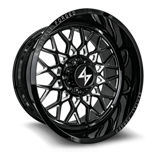 Sentali Forged SF5BM Gloss Black Milled 28x16 8x165.1 Wheels | Offset: -99 | Backspace: 4.5 | Bore: 125.2