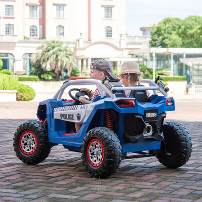 24V 4x4 Freddo Storm Police UTV 2-Seater for Kids with Lights & Sirens for Action-Packed Adventures