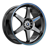 SPEC-1 RACING SPT-33GBBL Gloss Black / Blue Line 17x8 5x105/5x114.3 Wheels | Offset: 38 | Backspace: 6 | Bore: 73.1