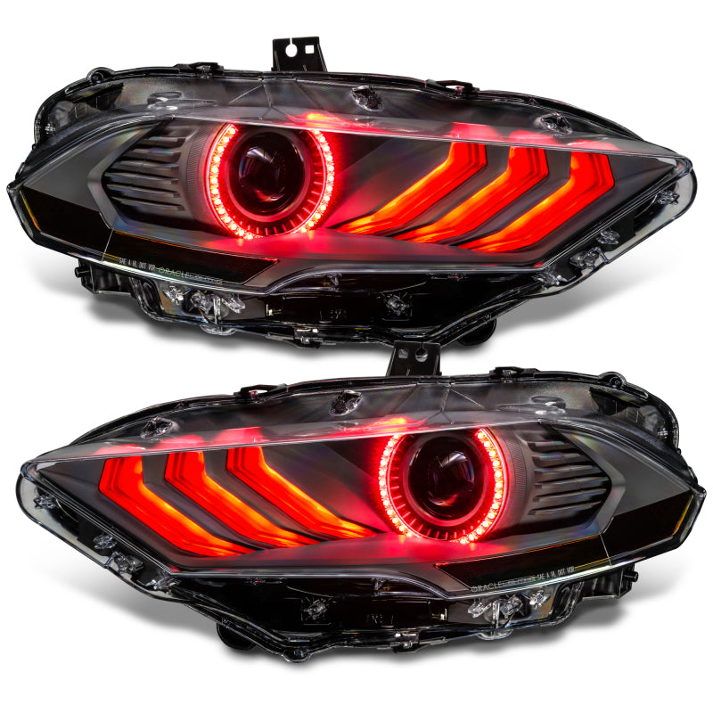 Oracle Lighting 18-23 Ford Mustang Dynamic ColorSHIFT LED Headlights - Black Series