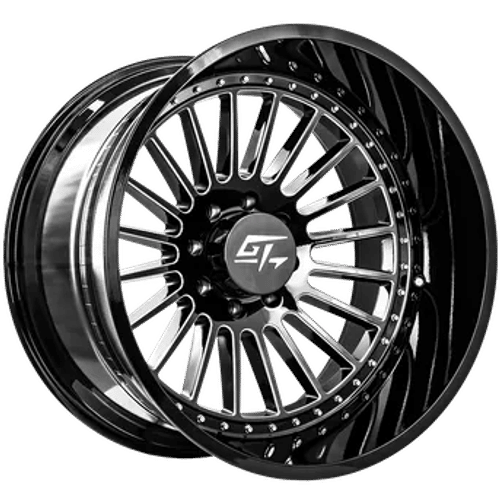GT OFFROAD Strike Gloss Black Milled Gloss Black Milled 20x9 8x180 Wheels | Offset: 12 | Backspace: 5.5 | Bore: 125.2