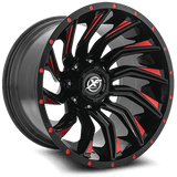 XF OFFROAD XF-224 Gloss Black Red 20x10 8x180/8x165.1 Wheels | Offset: -12 | Backspace: 127.1 | Bore: 125.2