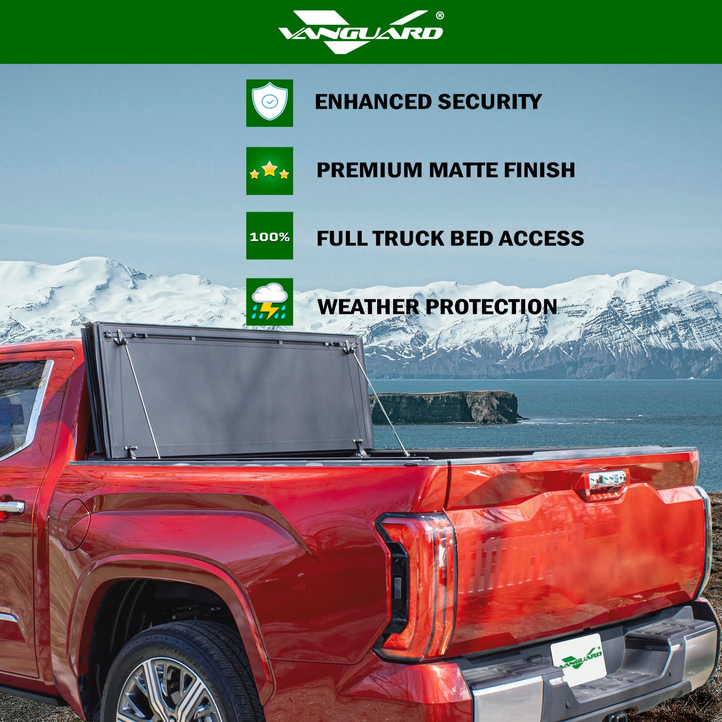 Vanguard Black Roll Bars & Truck Bed Accessories Tonneau Covers Tonneau Cover for 2022-2025 toyota tundra