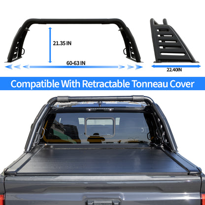 Vanguard Black Powdercoat Roll Bars & Truck Bed Accessories Bed Bars Roll Bar for 2015-2025 gmc canyon