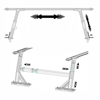 Vanguard Black Powdercoat Roll Bars & Truck Bed Accessories Bed Racks Truck Bed Rack for 2019-2024 ford ranger