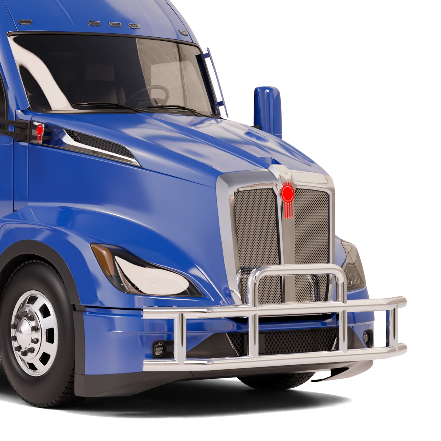 Vanguard Polished Chrome Front Guards Brush Guards Bumper Guard for 2022-2024 kenworth t680