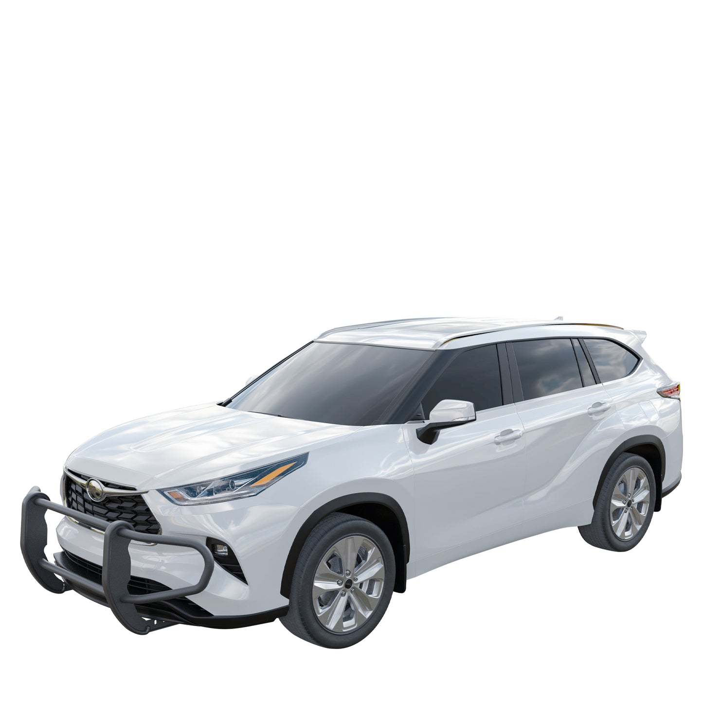 Vanguard Black Powdercoat Front Guards Front Runners Bumper Guard for 2020-2024 toyota highlander
