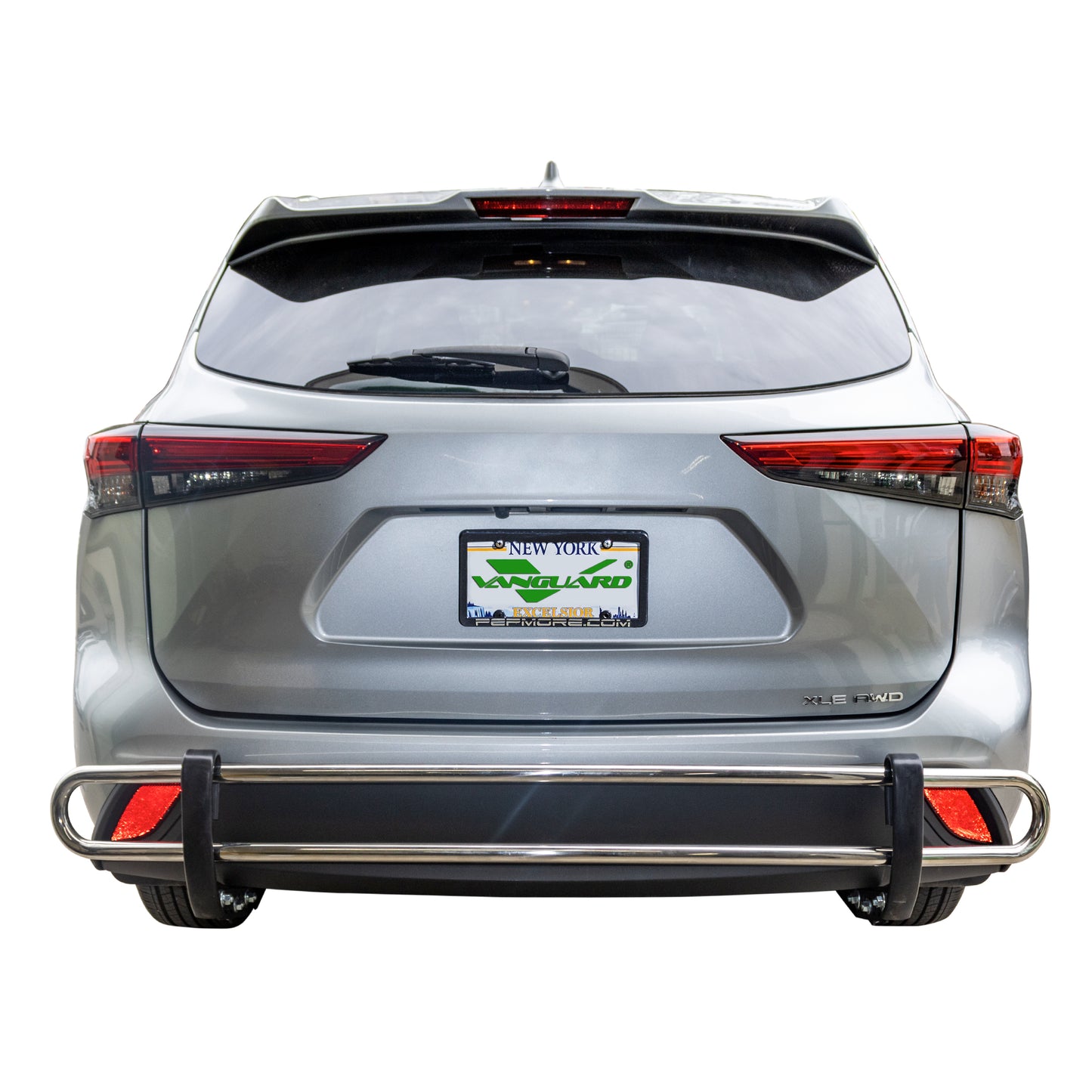 Vanguard Stainless Steel Rear Guards Rear Bumper Guards Bumper Guard for 2020-2024 toyota highlander