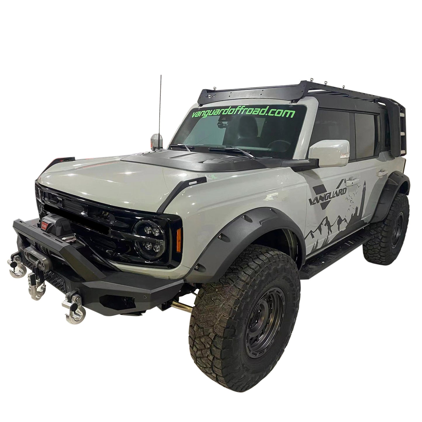 Vanguard Black Powdercoat Roof & Hitch Accessories Roof Racks Roof Rack for 2021-2024 ford bronco