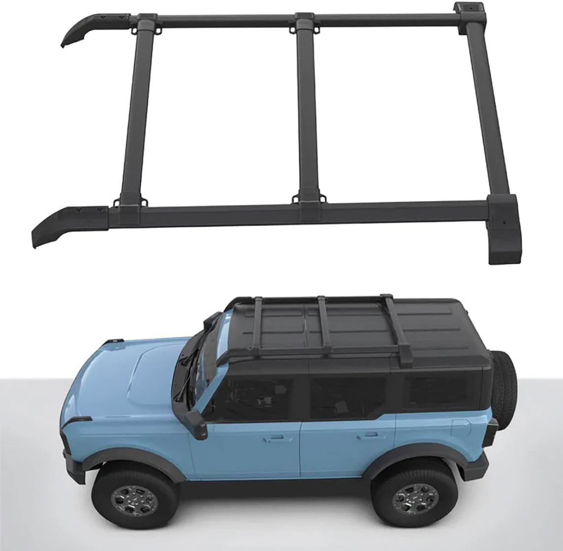 Vanguard Black Powdercoat Roof & Hitch Accessories Roof Racks Roof Rack for 2021-2024 ford bronco