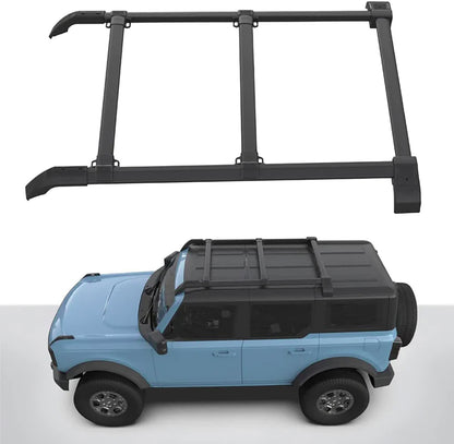 Vanguard Black Powdercoat Roof & Hitch Accessories Roof Racks Roof Rack for 2021-2024 ford bronco