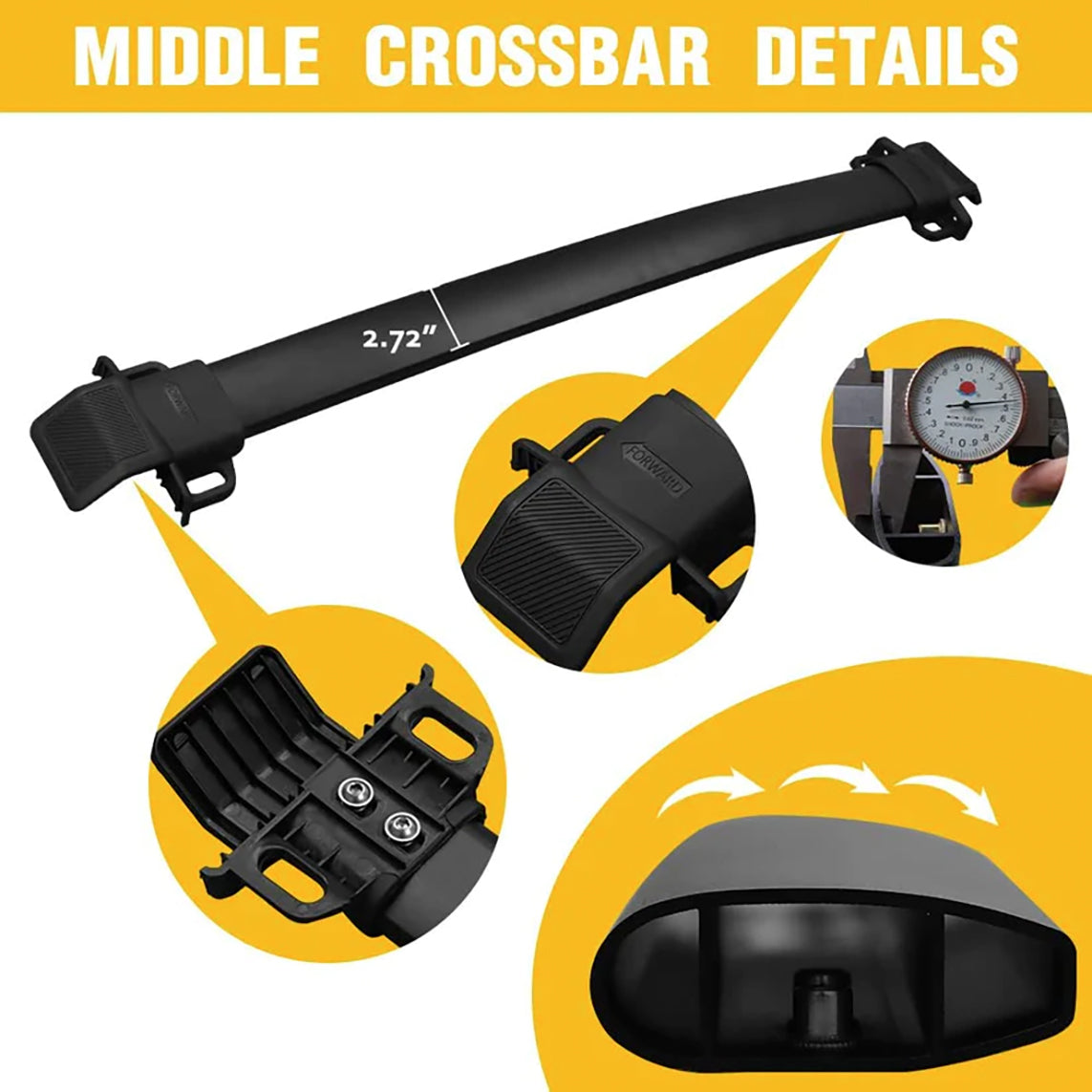 Vanguard Black Powdercoat Roof & Hitch Accessories Roof Racks Roof Rack for 2021-2024 ford bronco