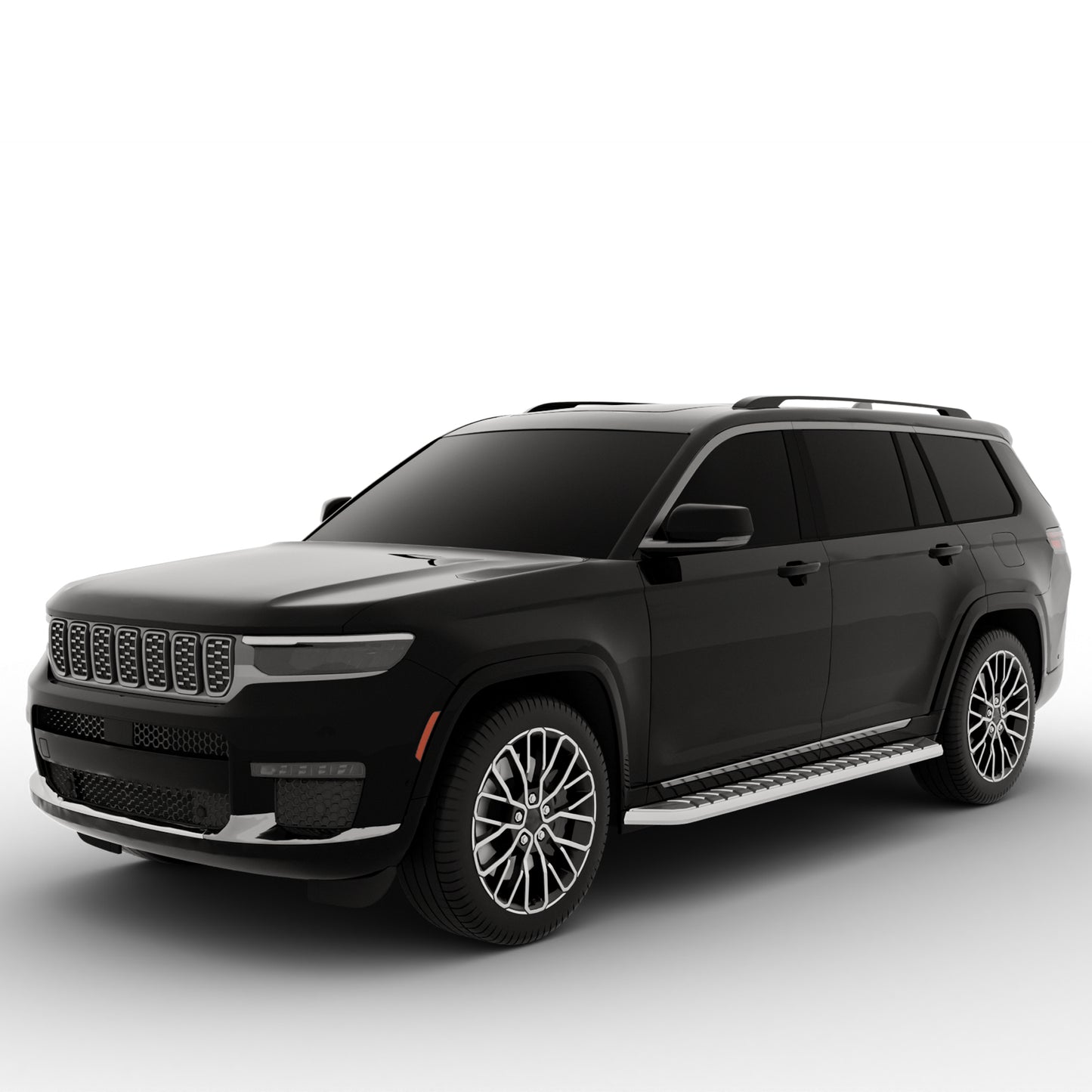 Vanguard Black Side Steps & Running Boards Running Boards Step Nerf Bar for 2021-2024 jeep grand cherokee l