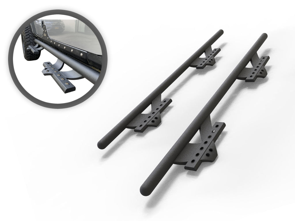 Vanguard Black Powdercoat Side Steps & Running Boards Side Steps Step Nerf Bar for 2007-2018 jeep wrangler