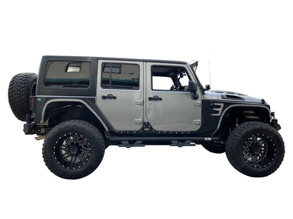 Vanguard Black Powdercoat Side Steps & Running Boards Side Steps Step Nerf Bar for 2007-2018 jeep wrangler