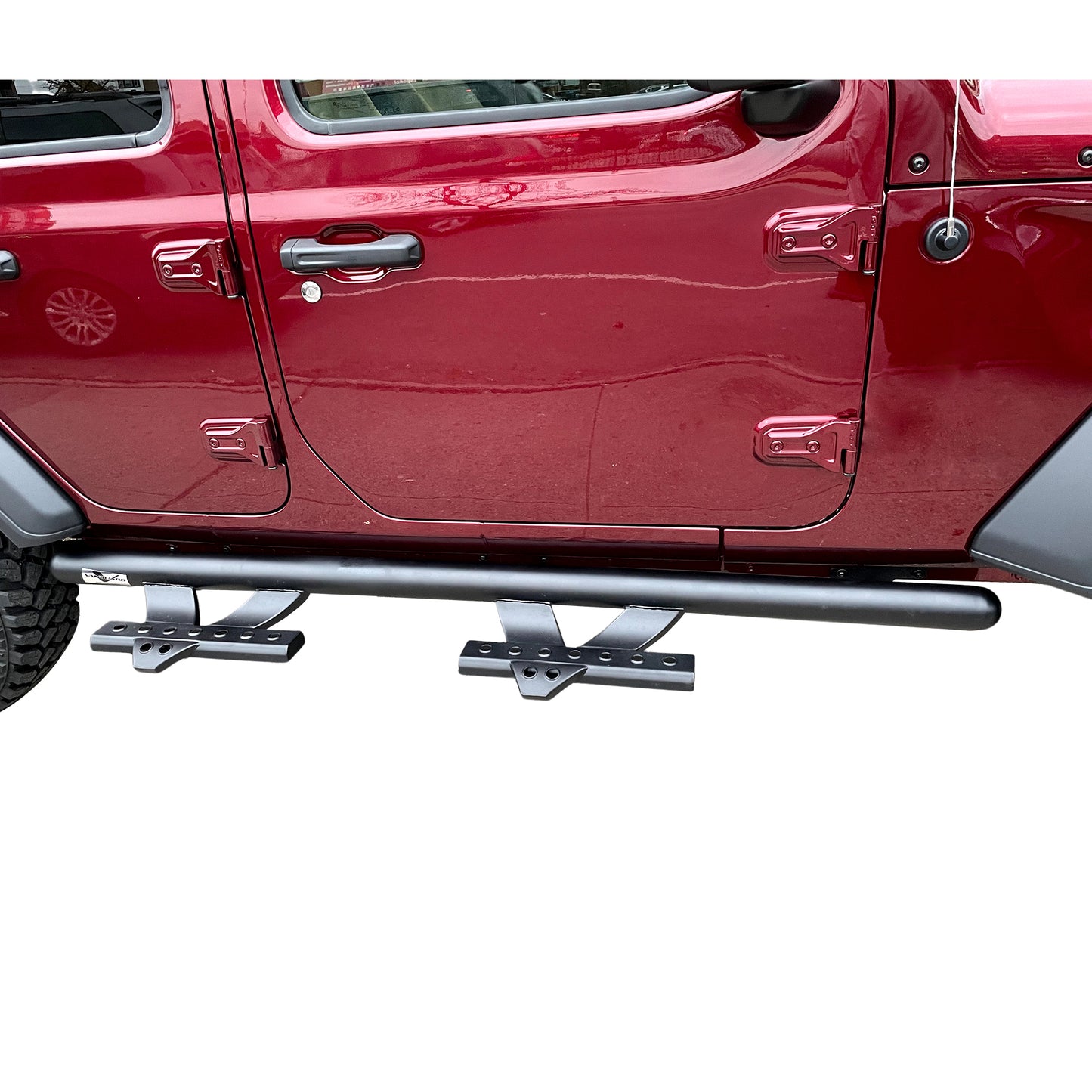 Vanguard Black Powdercoat Side Steps & Running Boards Side Steps Running Board for 2018-2025 jeep wrangler