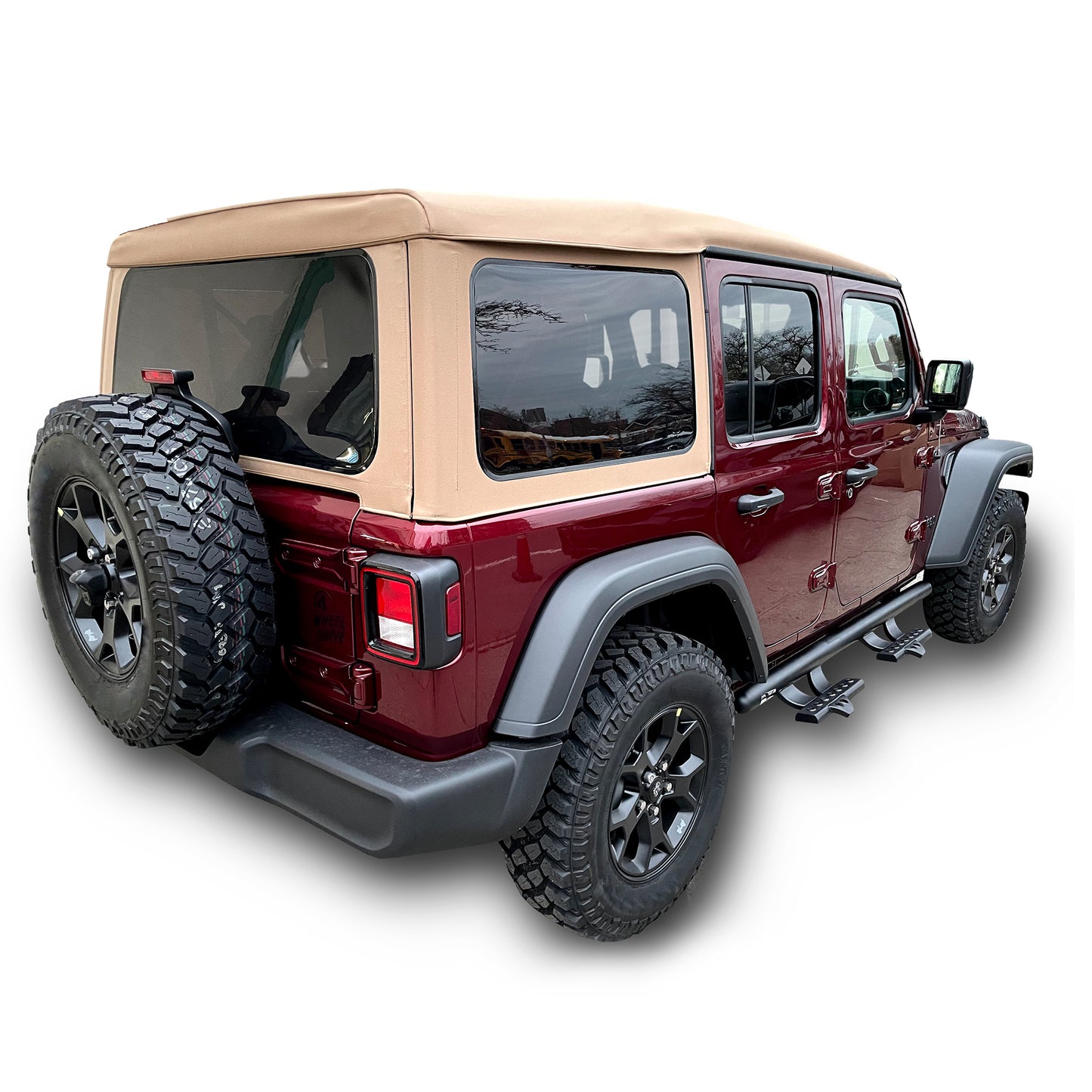 Vanguard Black Powdercoat Side Steps & Running Boards Side Steps Running Board for 2018-2025 jeep wrangler