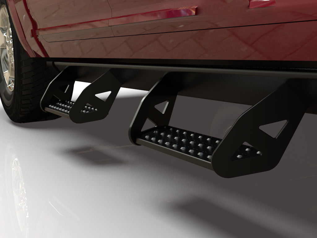 Vanguard Black Powdercoat Side Steps & Running Boards Side Steps Running Board for 2018-2025 jeep wrangler