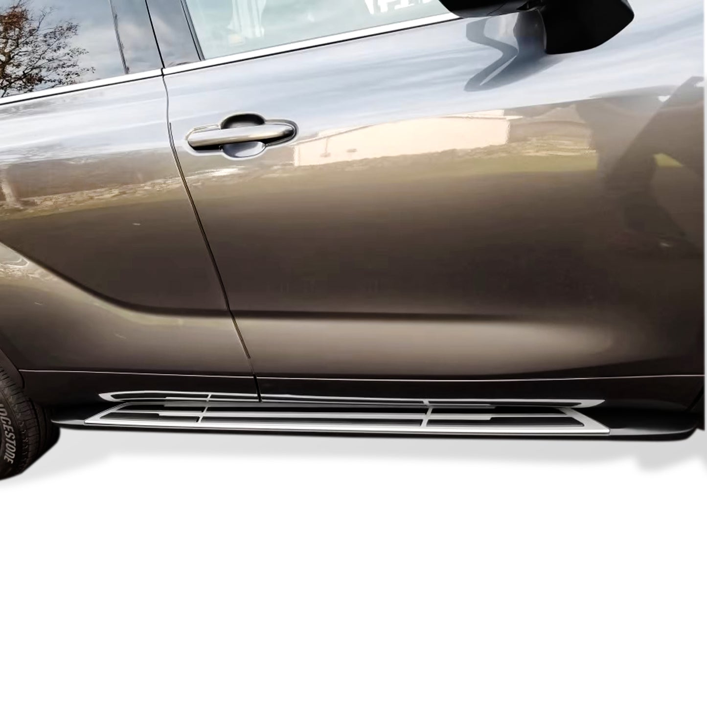 Vanguard Brushed Aluminum Side Steps & Running Boards Running Boards Step Nerf Bar for 2020-2024 toyota highlander