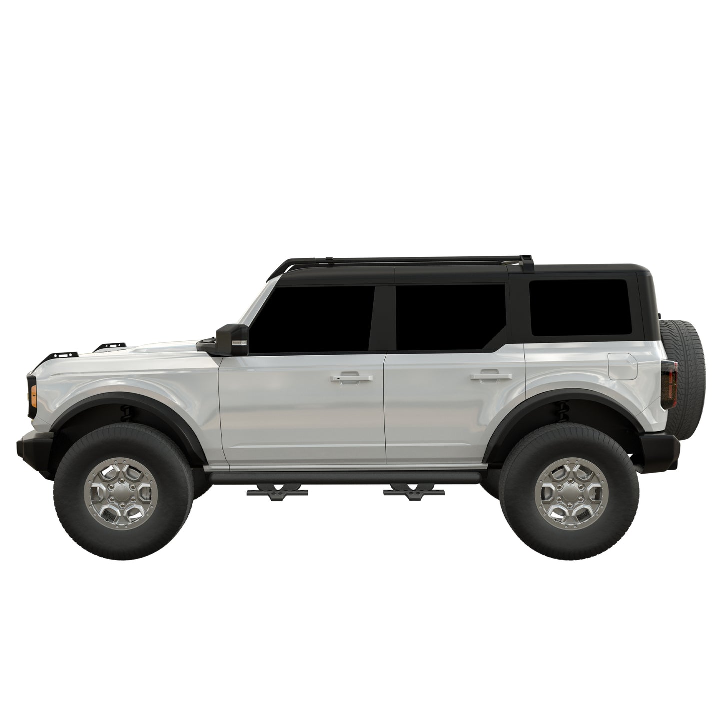 Vanguard Black Powdercoat Side Steps & Running Boards Side Steps Running Board for 2021-2024 ford bronco