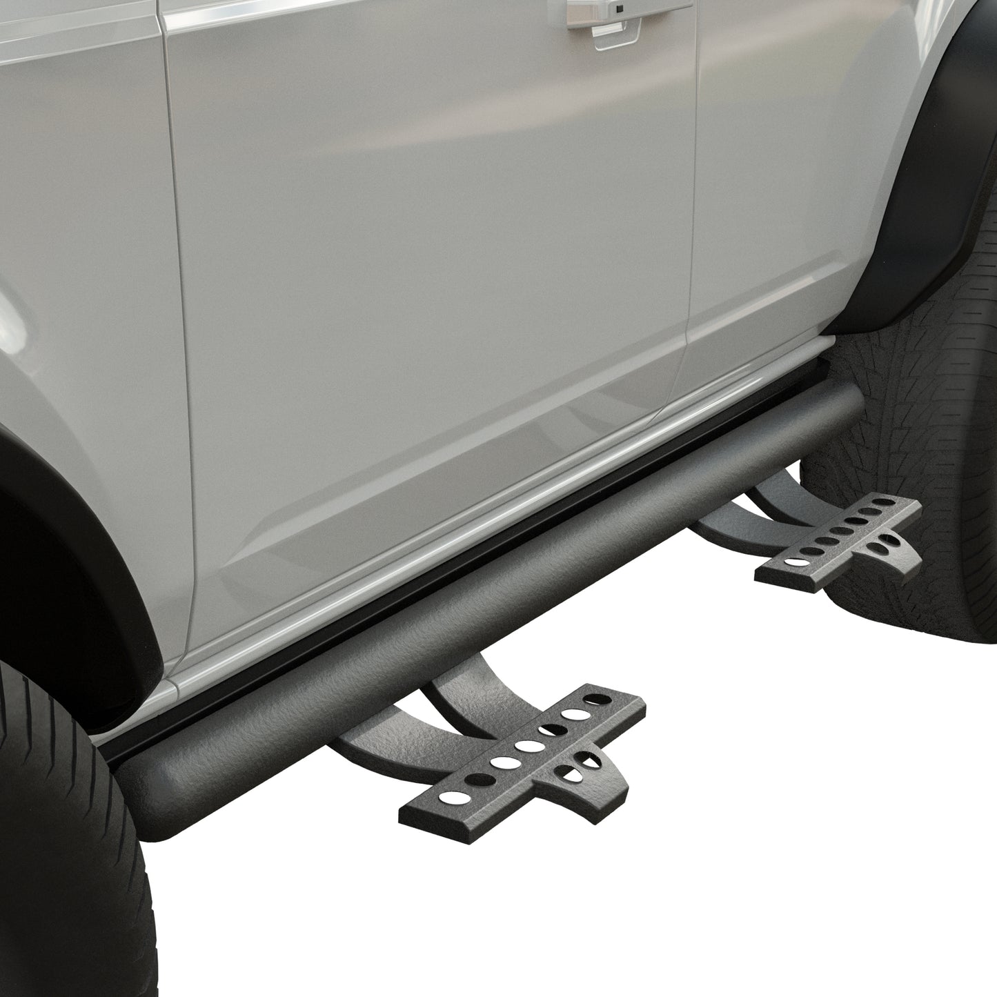 Vanguard Black Powdercoat Side Steps & Running Boards Side Steps Running Board for 2021-2024 ford bronco