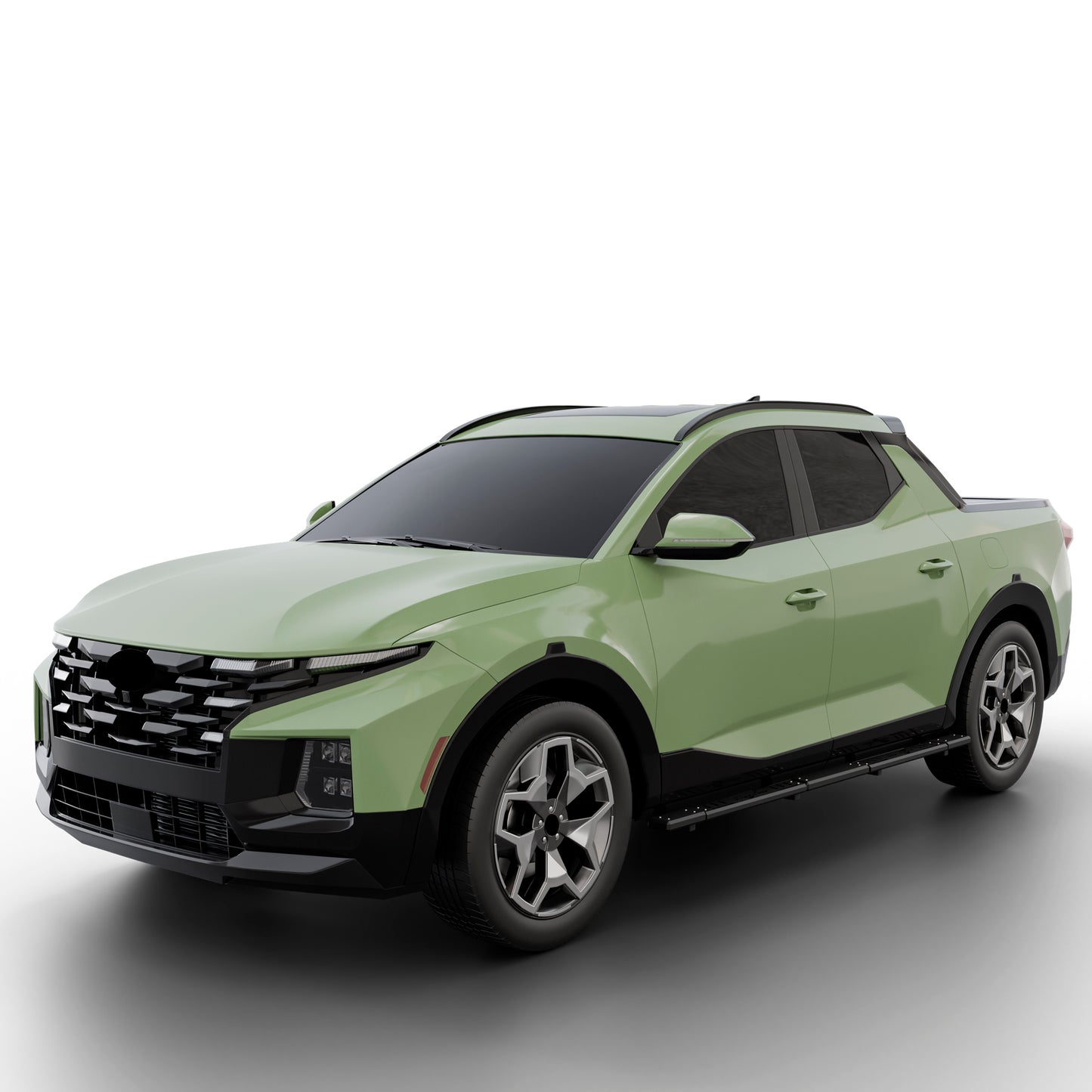Vanguard Black Powdercoat Side Steps & Running Boards Side Steps Running Board for 2022-2024 hyundai santa cruz