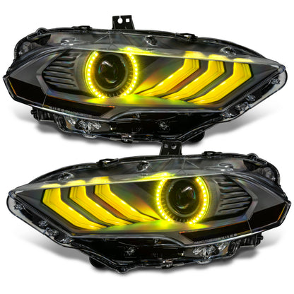 Oracle Lighting 18-23 Ford Mustang Dynamic ColorSHIFT LED Headlights - Black Series