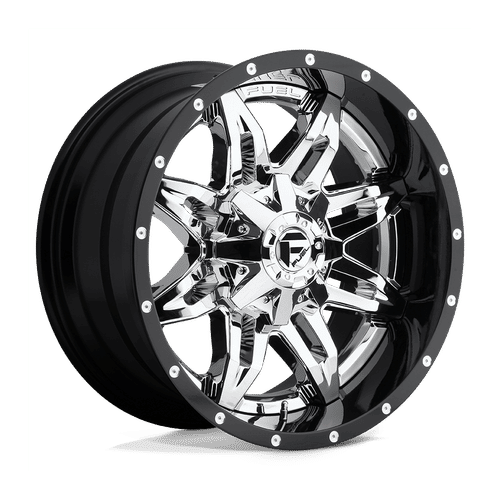 Fuel D266 CHROME PLATED GLOSS BLACK LIP 20x10 6x135/6x139.7 Wheels | Offset: -19 | Backspace: 4.75 | Bore: 106.1