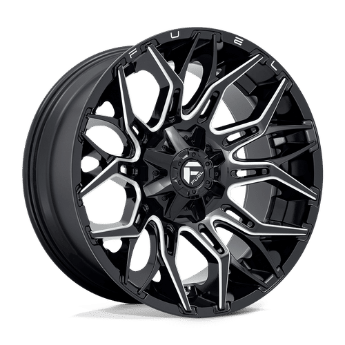 Fuel D769 GLOSSY BLACK MILLED 22x10 8x165.1 Wheels | Offset: -18 | Backspace: 4.79 | Bore: 125.1