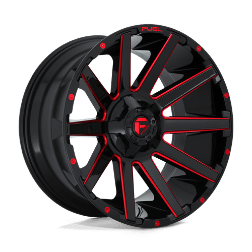 Fuel D643 GLOSS BLACK RED TINTED CLEAR 22x12 5x114.3/5x127 Wheels | Offset: -44 | Backspace: 4.77 | Bore: 78.1