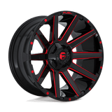 Fuel D643 GLOSS BLACK RED TINTED CLEAR 20x10 5x114.3/5x127 Wheels | Offset: -18 | Backspace: 4.79 | Bore: 78.1