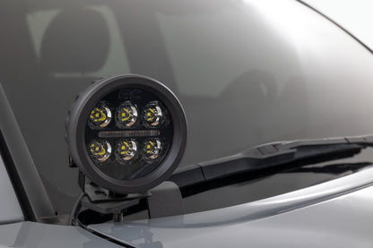 LED Light Kit | Ditch Mount | 2" Black Pair | Amber DRL | Toyota Tacoma (16-23)