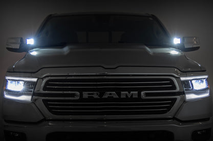 LED Light Kit | Ditch Mount | 2" Black Pair | Flood | Ram 1500 (19-24)