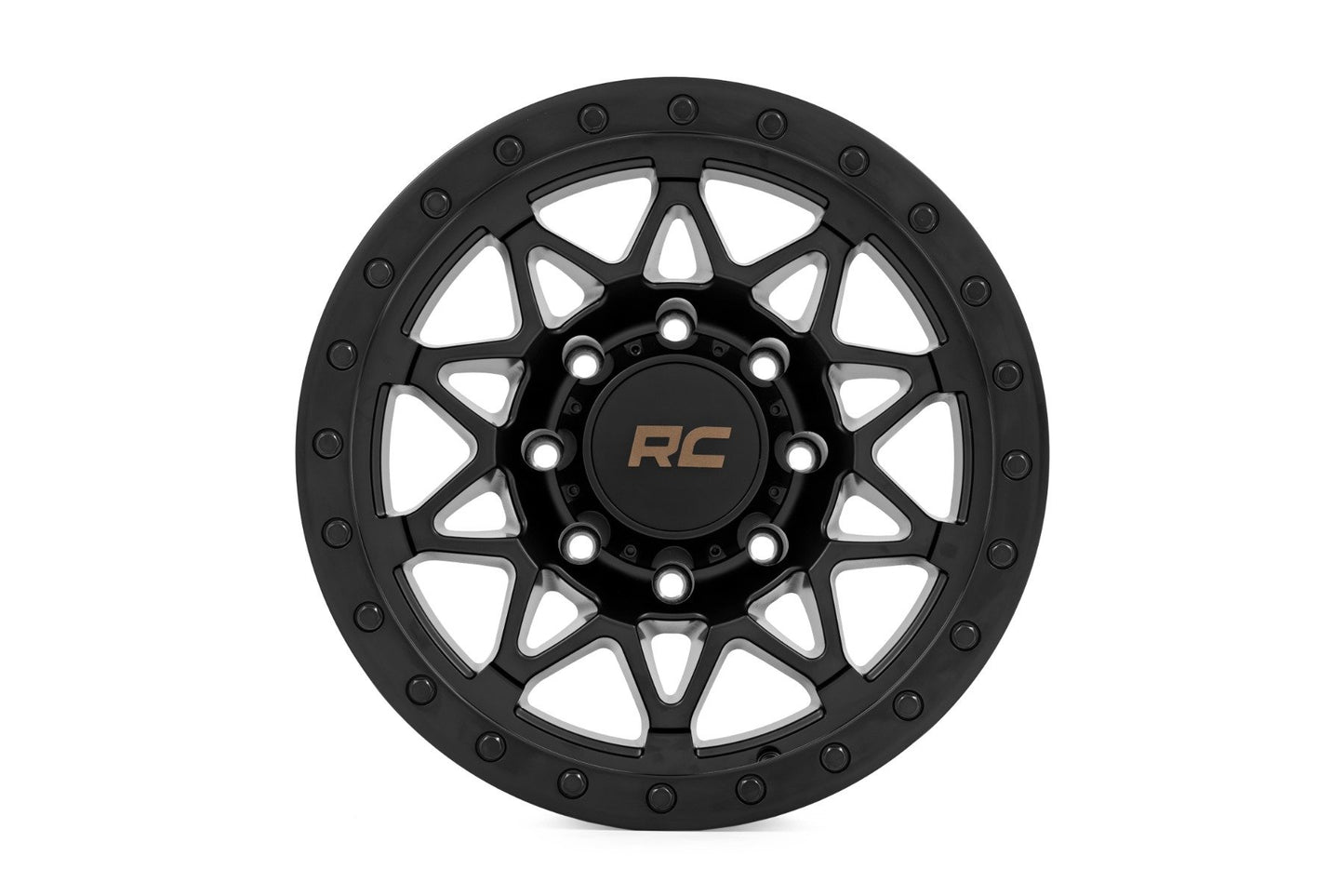 Rough Country 78 Series Wheel | Simulated Beadlock | Black | 18x9 | 8x170 | 0mm