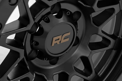 Rough Country 78 Series Wheel | Simulated Beadlock | Black | 18x9 | 5x5 | 0mm