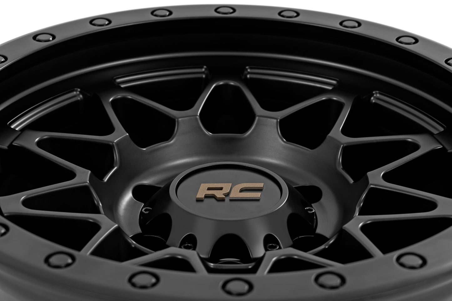 Rough Country 78 Series Wheel | Simulated Beadlock | Black | 18x9 | 5x5 | -12mm