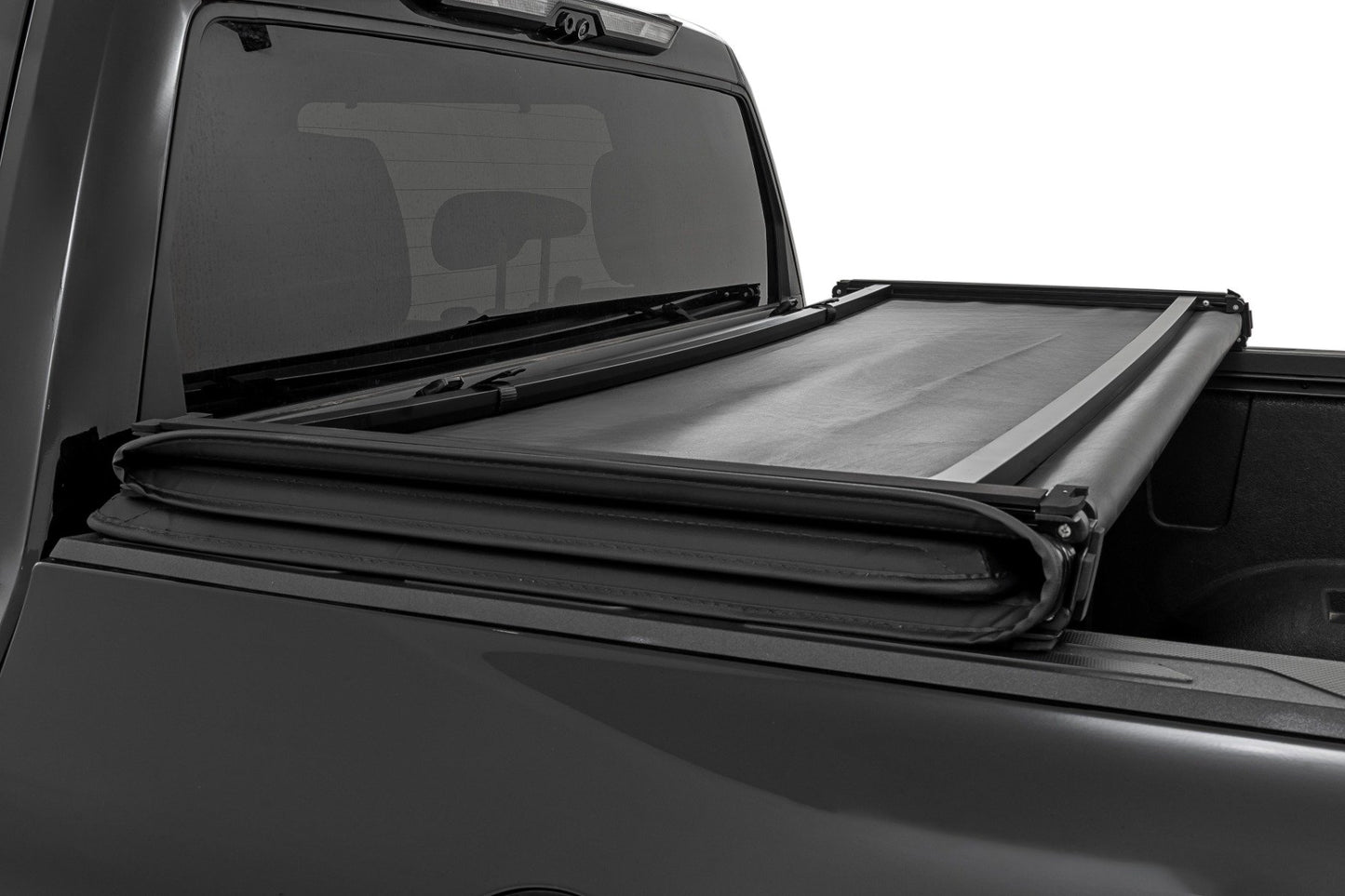 Soft Tri-Fold Bed Cover | 5'7" Bed | with and w/o OE Rail | Toyota Tundra (22-25)