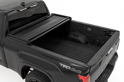 Soft Tri-Fold Bed Cover | 5'7" Bed | with and w/o OE Rail | Toyota Tundra (22-25)