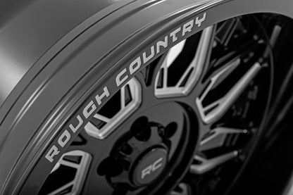 Rough Country 86 Series Wheel | One-Piece | Gloss Black | 20x10 | 8x180 | -19mm