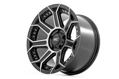 Rough Country 89 Series Wheel | One-Piece | Black Machined Gun Metal | 17x9 | 6x5.5 |  -12mm