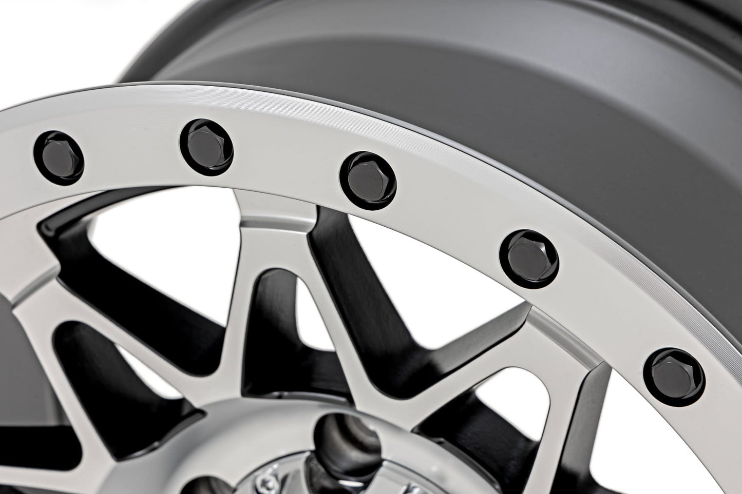 Rough Country 78 Series Wheel | Simulated Beadlock | Full Machine | 17x8.5 | 5x5 | +0mm
