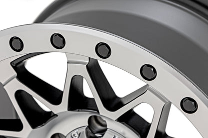 Rough Country 78 Series Wheel | Simulated Beadlock | Full Machine | 18x9 | 6x5.5 | +0mm