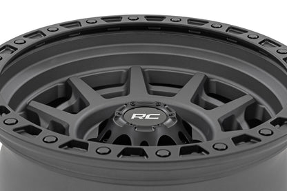 Rough Country 85 Series Wheel | Simulated Beadlock | Gunmetal Gray/Black | 17x9 | 5x5.5 | +0mm